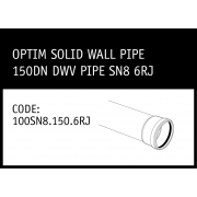 Marley Optim Solid Wall Pipe - 150DN DWV Pipe SN8 6RJ - 100SN8.150.6RJ